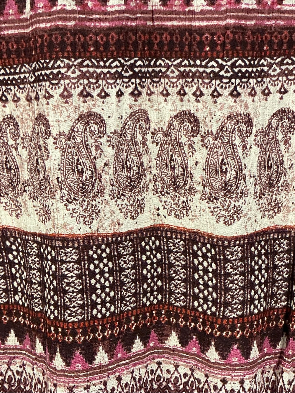 Billabong Women's Burgundy Pink Patterned Peasant Tunic - Picture 6 of 6